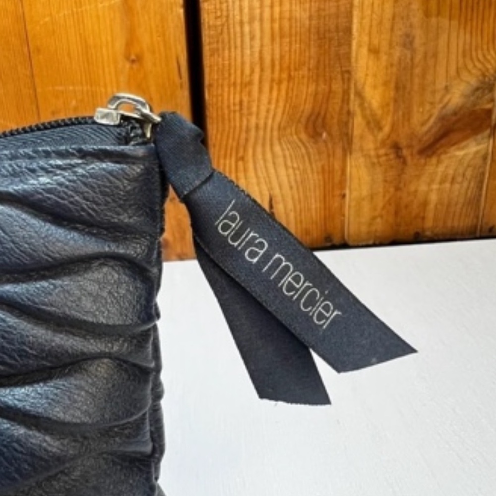 laura mercier Navy Quilted Wave Cosmetic Pouch - Picture 2 of 3
